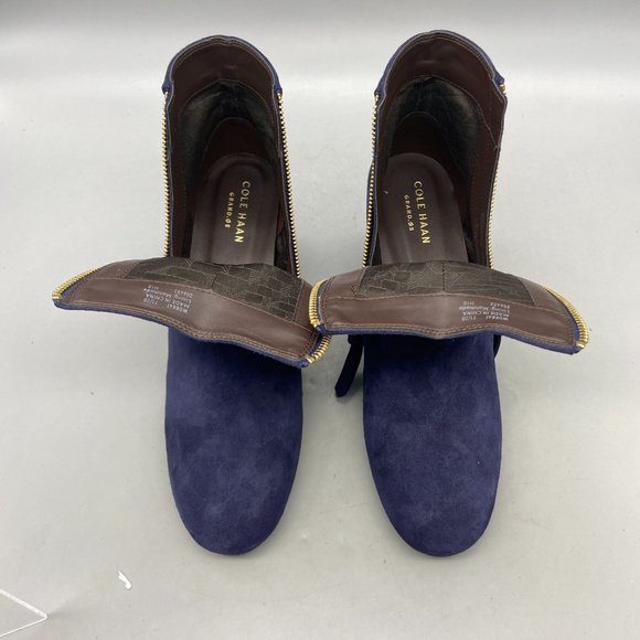 Cole Haan Saylor Grand Bootie II Women’s 6.5 M Blue Suede Ankle Boots Zipper NEW - Picture 11 of 13
